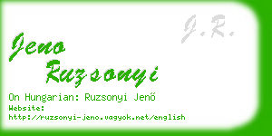 jeno ruzsonyi business card