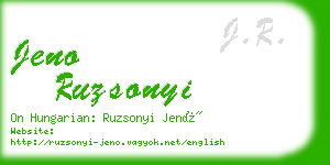 jeno ruzsonyi business card